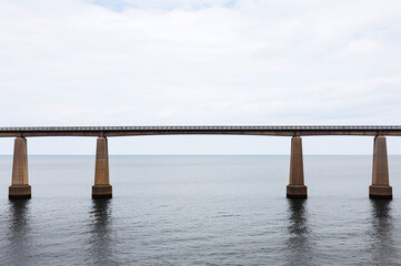 Bridge over the bay with ocean view