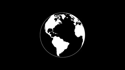 ILLUSTRATION WITH PLANET EARTH IN BLACK AND WHITE COLORS