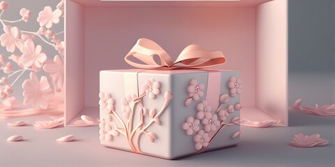 gift box,digital illustration generative AI