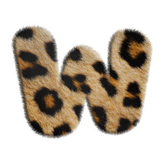 3D Fur Leopard Alphabet W