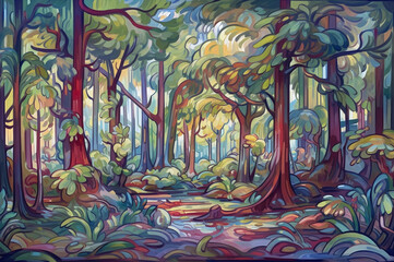 Forest painting