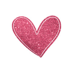 Red glitter heart shape