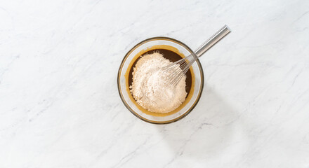 Gingerbread bundt cake with caramel filling
