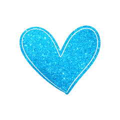 Blue sapphire glitter heart shape
