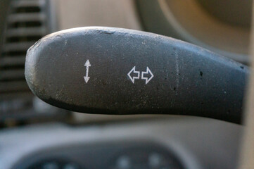 The battered shift lever of the turn signal
