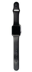 Modern black smart watch on a white background