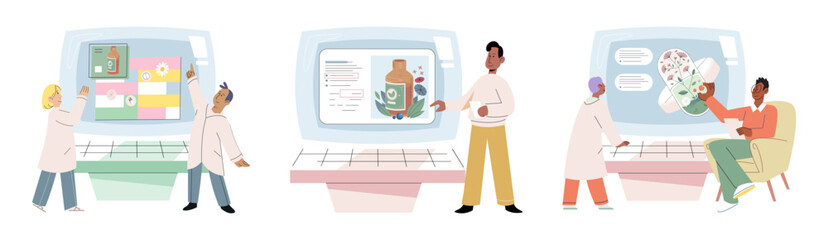 Herbal oils natural medicines. Scientist or doctor making alternative medicine herb, mortar, laboratory glassware plant in tube, flower. Doctor checking medicinal herbs. Herbal medicine. Drug research