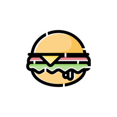 hamburger icon, food symbol illustration.