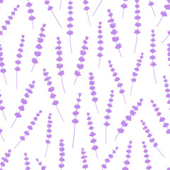 Seamless pattern lavender flowers vector illustration