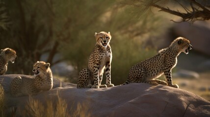 cheetah and cubs generative ai
