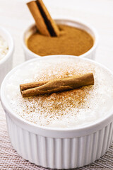 Mungunzá, or Canjica, a traditional sweet for Brazilian June festivals, with crushed corn and...