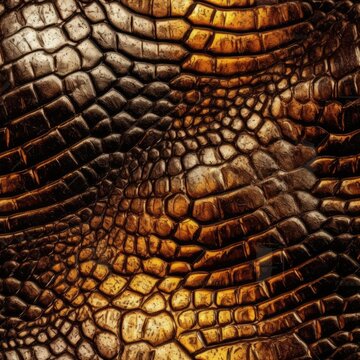 Seamless Abstract brown leather texture may used as background. created with Generative AI technology