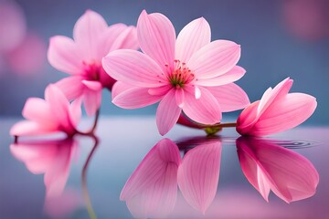 Pink cherry flower petals over a transparent background, summer, romantic spring, or wedding design element
