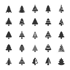 Obraz premium Icon set - Christmas tree