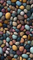 Seamless Texture of Rounded Multi-Colored Marble Stone