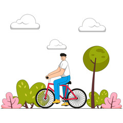 Cycling In The Park Illustration