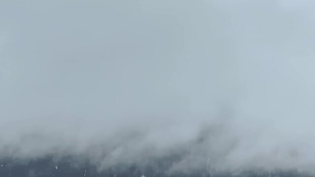 The time-lapse of the motion clouds and snow