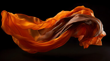 tissu orange en mouvement, généré par IA