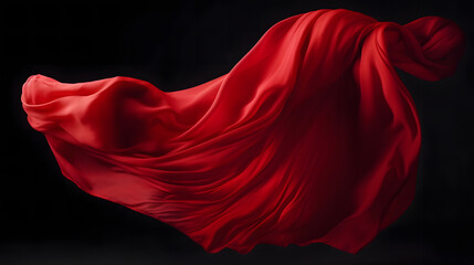 tissu rouge en mouvement, g&eacute;n&eacute;r&eacute; par IA