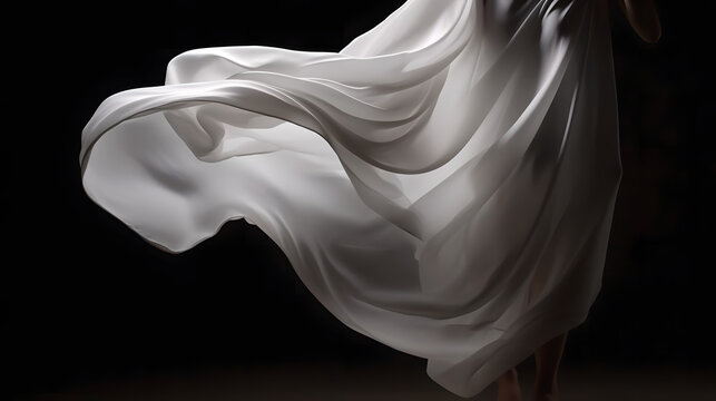 tissu blanc en mouvement, g&eacute;n&eacute;r&eacute; par IA