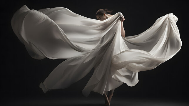 tissu blanc en mouvement, g&eacute;n&eacute;r&eacute; par IA