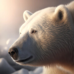 Polar Bear Hyper Realistic Render