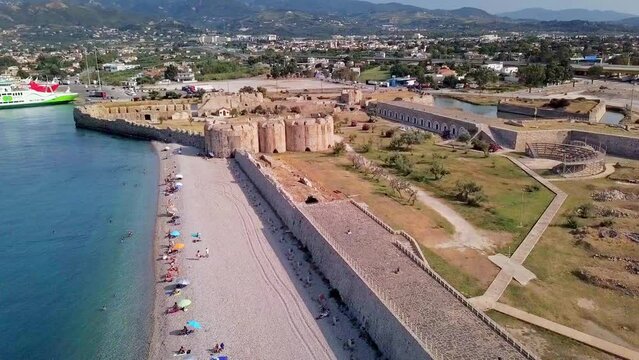 Patra fortress aerial drone view