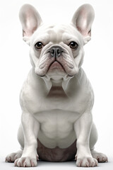 Fototapeta premium white French Bulldog isolated on white background, Generative AI