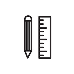 Accessories Scale Pencil Outline Icon