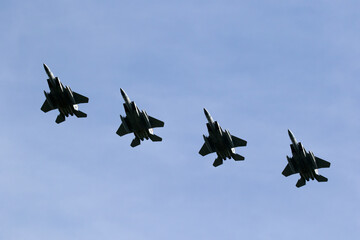 US Air Force fighter jet formation - 593977666