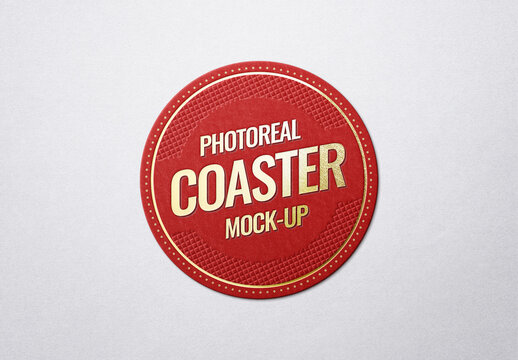 Coaster Mockup Template Restaurant Pub Cafe Bar Beer Round