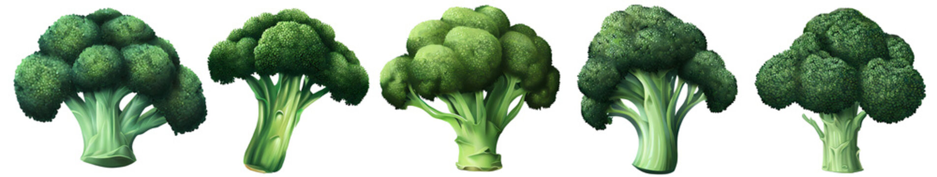 Set with broccoli. Generative AI.