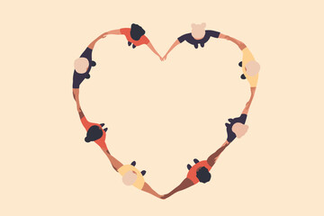 Diversity concept. Group of people standing in a circle.