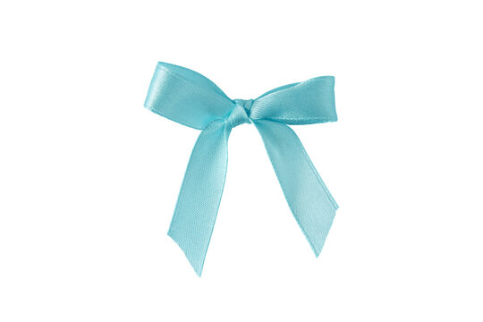 Light blue satin silk ribbon tied bow isolated transparent png