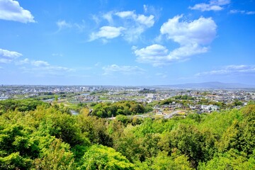 豊田市、野見山展望台から眺める豊田市街
