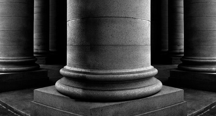 Columns on Old Building Bank Courthouse Architecture