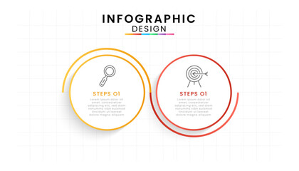 Infographic template for business. Timeline concept with 2 steps.