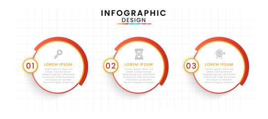 Infographic template for business. Timeline concept with 3 steps.