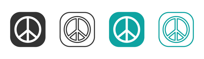 Peace symbols vector icons set. World peace graphic signs