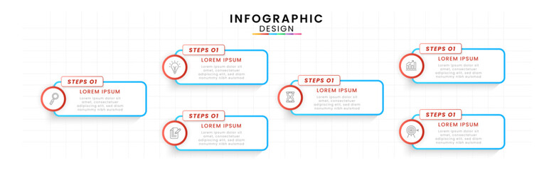 Infographic template for business. Timeline concept with 6 steps.