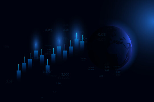 World business graph or chart stock market or forex trading graph in graphic concept suitable for financial investment or Economic trends business,graph candlestick,Abstract background.