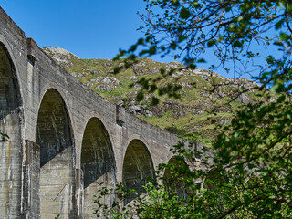 iconic Glenfinnan viaduct of the jacobite steam train.
