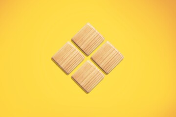 Set of wooden cubes blocks on background