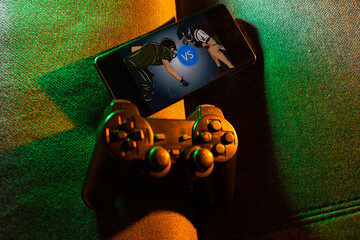 game joystick. Concept of gaming and entertainment.