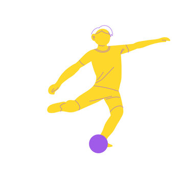 soccer player kicking ball cartoon
