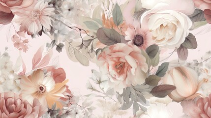 Delicate Seamless Flower Pattern for Weddings
