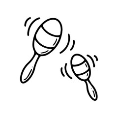 Maracas icon. Vector illustration of blue and red maraca and instrument sign. Graphic of maraca and maracas