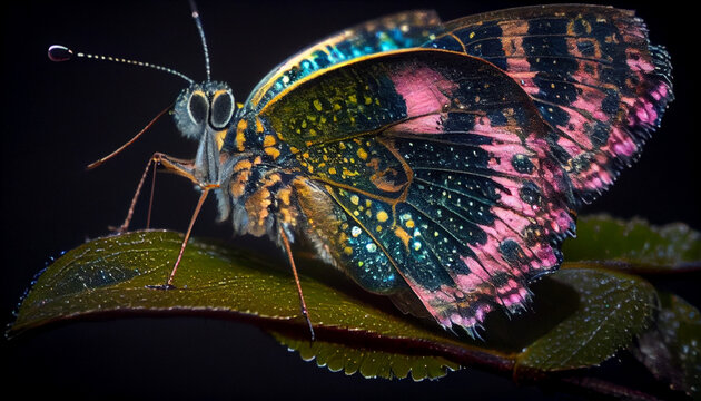 Stunning close-up of Butterfly. Macro shot of Buutterfly. Ai generated image
