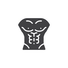 Muscular man body vector icon