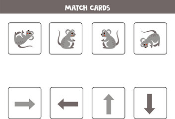 Left, right, up or down. Spatial orientation with cute mouse.